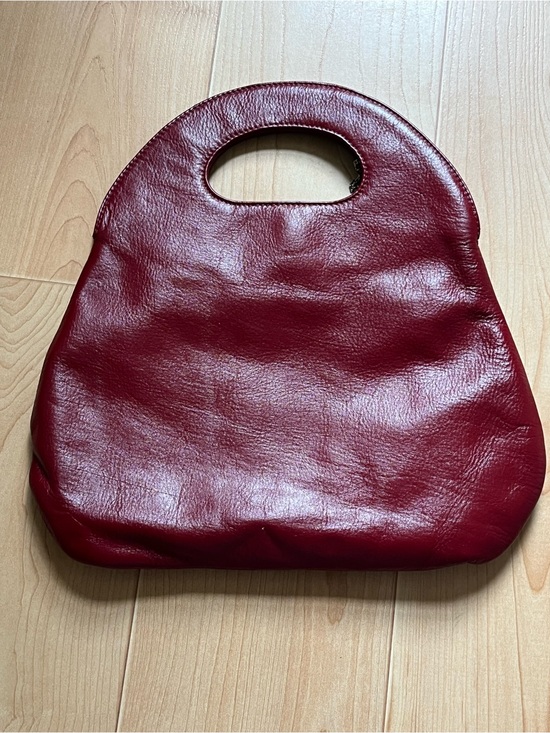 Clarita Handbags - Women's Burgundy Leather Handheld Tote